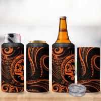 Polynesian Guam Coat of Arms 4 in 1 Can Cooler Tumbler Polynesian Tribal Tattoo Orange Version LT9 - Polynesian Pride