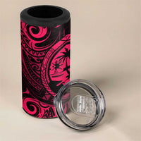 Polynesian Guam Coat of Arms 4 in 1 Can Cooler Tumbler Polynesian Tribal Tattoo Pink Version LT9 - Polynesian Pride