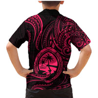 Polynesian Guam Coat of Arms Family Matching Mermaid Dress and Hawaiian Shirt Polynesian Tribal Tattoo Pink Version LT9 - Polynesian Pride