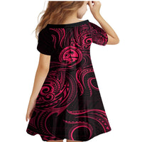 Polynesian Guam Coat of Arms Family Matching Mermaid Dress and Hawaiian Shirt Polynesian Tribal Tattoo Pink Version LT9 - Polynesian Pride