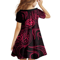 Polynesian Guam Coat of Arms Family Matching Puletasi and Hawaiian Shirt Polynesian Tribal Tattoo Pink Version LT9 - Polynesian Pride