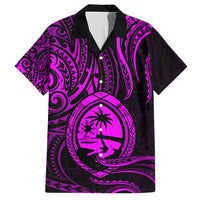 Polynesian Guam Coat of Arms Family Matching Tank Maxi Dress and Hawaiian Shirt Polynesian Tribal Tattoo Purple Version LT9 Dad's Shirt - Short Sleeve Purple - Polynesian Pride