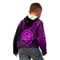 Polynesian Pride Guam Kid Hoodie With Polynesian Tribal Tattoo and Coat of Arms Purple Version LT9 - Polynesian Pride