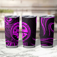 Polynesian Guam Coat of Arms Tumbler Cup Polynesian Tribal Tattoo Purple Version LT9 - Polynesian Pride