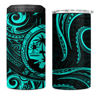 Polynesian Guam Coat of Arms 4 in 1 Can Cooler Tumbler Polynesian Tribal Tattoo Turquoise Version LT9 One Size: 16 oz Turquoise - Polynesian Pride