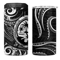 Polynesian Guam Coat of Arms 4 in 1 Can Cooler Tumbler Polynesian Tribal Tattoo Black Version LT9 One Size: 16 oz Black - Polynesian Pride