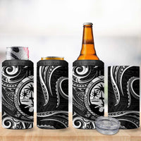Polynesian Guam Coat of Arms 4 in 1 Can Cooler Tumbler Polynesian Tribal Tattoo Black Version LT9 - Polynesian Pride