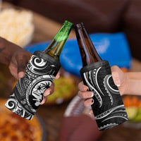 Polynesian Guam Coat of Arms 4 in 1 Can Cooler Tumbler Polynesian Tribal Tattoo Black Version LT9 - Polynesian Pride