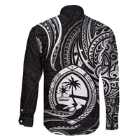 Polynesian Guam Coat of Arms Family Matching Short Sleeve Bodycon Dress and Hawaiian Shirt Polynesian Tribal Tattoo Black Version LT9 - Polynesian Pride