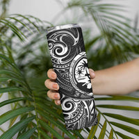 Polynesian Guam Coat of Arms Skinny Tumbler Polynesian Tribal Tattoo Black Version LT9 - Polynesian Pride