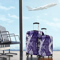 Hawaii Puakenikeni and Maile Lei Luggage Cover Purple Japanese Wave Style LT9 - Polynesian Pride