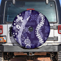 Hawaii Puakenikeni and Maile Lei Spare Tire Cover Purple Japanese Wave Style LT9 Purple - Polynesian Pride
