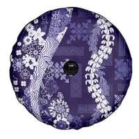 Hawaii Puakenikeni and Maile Lei Spare Tire Cover Purple Japanese Wave Style LT9 - Polynesian Pride