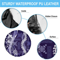 Hawaii Puakenikeni and Maile Lei Spare Tire Cover Purple Japanese Wave Style LT9 - Polynesian Pride