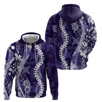 Hawaii Puakenikeni and Maile Lei Zip Hoodie Purple Japanese Wave Style LT9 - Polynesian Pride