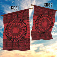 All Red Tonga Malo e lelei Garden Flag Vintage Ngatu Tribal Pattern - Polynesian Pride