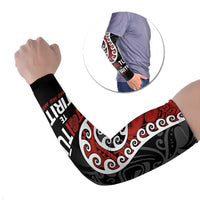 Honour The Treaty New Zealand Arm Sleeves Toitu Te Tiriti Ake Ake Ake LT9 Set of 2 Red - Polynesian Pride