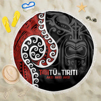 Honour The Treaty New Zealand Beach Blanket Toitu Te Tiriti Ake!Ake!Ake! LT9 One Size 150cm Black - Polynesian Pride