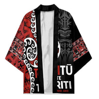 Honour The Treaty New Zealand Kimono Toitu Te Tiriti Ake Ake Ake LT9 Unisex Red - Polynesian Pride
