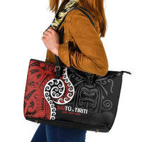 Honour The Treaty New Zealand Leather Tote Bag Toitu Te Tiriti Ake!Ake!Ake! LT9 Black - Polynesian Pride