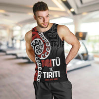 Honour The Treaty New Zealand Men Tank Top Toitu Te Tiriti Ake!Ake!Ake! LT9 Black - Polynesian Pride