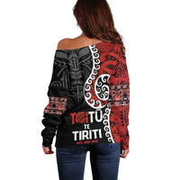 Honour The Treaty New Zealand Off Shoulder Sweater Toitu Te Tiriti Ake!Ake!Ake! LT9 - Polynesian Pride