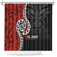 Honour The Treaty New Zealand Shower Curtain Toitu Te Tiriti Ake!Ake!Ake! LT9 Black - Polynesian Pride