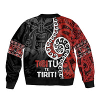 Honour The Treaty New Zealand Sleeve Zip Bomber Jacket Toitu Te Tiriti Ake!Ake!Ake! LT9 - Polynesian Pride