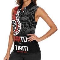 Honour The Treaty New Zealand Women Sleeveless Polo Shirt Toitu Te Tiriti Ake!Ake!Ake! LT9 - Polynesian Pride
