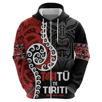 Honour The Treaty New Zealand Zip Hoodie Toitu Te Tiriti Ake!Ake!Ake! LT9 - Polynesian Pride