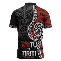 Honour The Treaty New Zealand Zipper Polo Shirt Toitu Te Tiriti Ake Ake Ake LT9 - Polynesian Pride