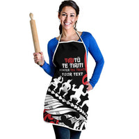 Honour The Treaty New Zealand Personalised Apron Toitu Te Tiriti Half Fern Haka Dance LT9 - Polynesian Pride