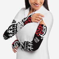 Honour The Treaty New Zealand Personalised Arm Sleeves Toitu Te Tiriti Half Fern Haka Dance LT9 - Polynesian Pride