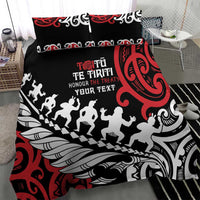 Honour The Treaty New Zealand Personalised Bedding Set Toitu Te Tiriti Half Fern with Haka dance LT9 - Polynesian Pride