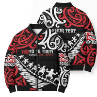 Honour The Treaty New Zealand Personalised Bomber Puffer Jacket Toitu Te Tiriti Half Fern Haka Dance LT9 - Polynesian Pride