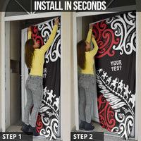 Honour The Treaty New Zealand Personalised Door Cover Toitu Te Tiriti Half Fern Haka Dance LT9 - Polynesian Pride