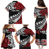 Honour The Treaty New Zealand Personalised Family Matching Puletasi and Hawaiian Shirt Toitu Te Tiriti Half Fern with Haka dance LT9 - Polynesian Pride