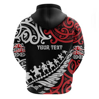 Honour The Treaty New Zealand Personalised Hoodie Toitu Te Tiriti Half Fern with Haka dance LT9 - Polynesian Pride
