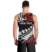 Honour The Treaty New Zealand Personalised Men Tank Top Toitu Te Tiriti Half Fern with Haka dance LT9 - Polynesian Pride