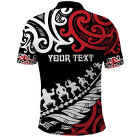 Honour The Treaty New Zealand Personalised Polo Shirt Toitu Te Tiriti Half Fern with Haka dance LT9 - Polynesian Pride