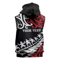 Honour The Treaty New Zealand Personalised Sleeveless Hoodie Toitu Te Tiriti Half Fern Haka Dance LT9 - Polynesian Pride