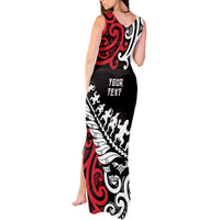 Honour The Treaty New Zealand Personalised Tank Maxi Dress Toitu Te Tiriti Half Fern with Haka dance LT9 - Polynesian Pride