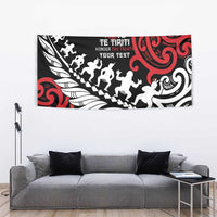 Honour The Treaty New Zealand Personalised Tapestry Toitu Te Tiriti Half Fern with Haka dance LT9 - Polynesian Pride