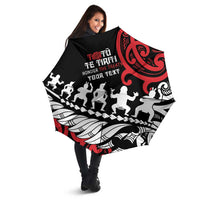 Honour The Treaty New Zealand Personalised Umbrella Toitu Te Tiriti Half Fern Haka Dance LT9 - Polynesian Pride