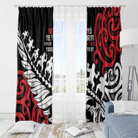 Honour The Treaty New Zealand Personalised Window Curtain Toitu Te Tiriti Half Fern with Haka dance LT9 - Polynesian Pride
