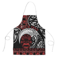 Honour The Treaty New Zealand Personalised Apron Toitu Te Tiriti Indigenous Maori Face LT9 Red - Polynesian Pride