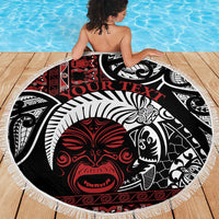 Honour The Treaty New Zealand Personalised Beach Blanket Toitu Te Tiriti Indigenous Maori Face LT9 - Polynesian Pride