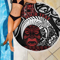 Honour The Treaty New Zealand Personalised Beach Blanket Toitu Te Tiriti Indigenous Maori Face LT9 - Polynesian Pride