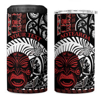 Honour The Treaty New Zealand Personalised 4 in 1 Can Cooler Tumbler Toitu Te Tiriti Indigenous Maori Face LT9 One Size: 16 oz Black - Polynesian Pride