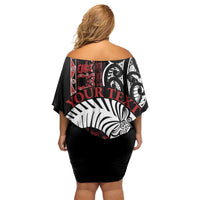 Honour The Treaty New Zealand Personalised Family Matching Off Shoulder Short Dress and Hawaiian Shirt Toitu Te Tiriti Indigenous Maori Face LT9 - Polynesian Pride